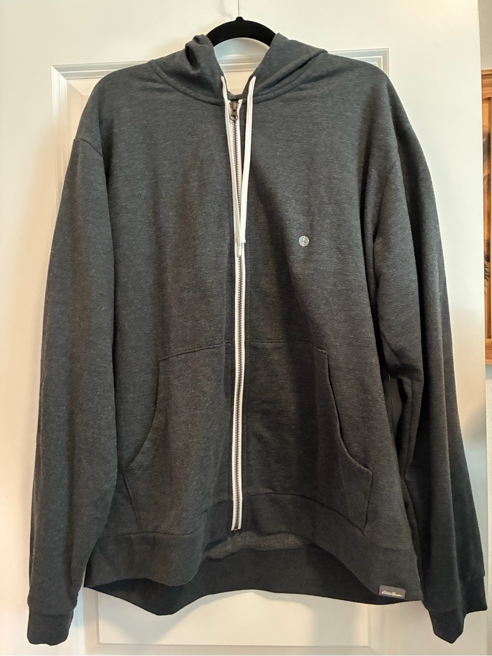 Eddie Bauer Charcoal Gray Full-Zip Hoodie Sweater